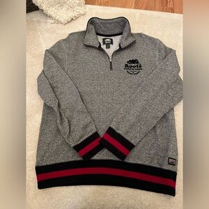 Roots Black and Gray Zip-Up Men's Sweater